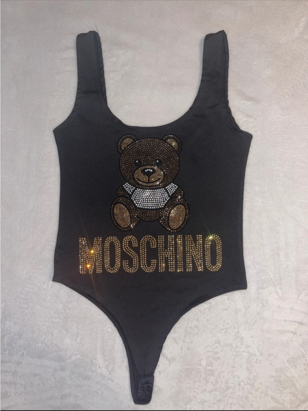 Moschino Black Teddy Logo One-Piece